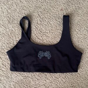 Darc Sport Black Sports Bra with Graphic Detail